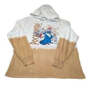 Disney Pocahontas Percy Meeko Tie Dye Hoodie Sweatshirt XL White Tan
